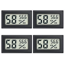 4 Pack Mini Digital Electronic Temperature Humidity, Meters Gauge Indoor Thermom