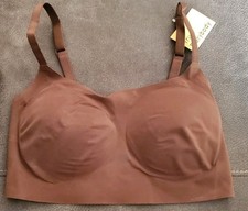 True And Co Womens Pullover Bra Brown Wire Free Comfort Scoop Neck-Sz M-NWOT