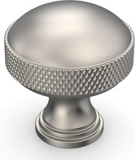 Amerdeco 10 Pack Brushed Satin Nickel knurled Cabinet Knobs Single Hole Cabinet