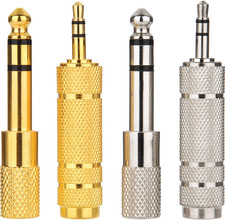 4 Pieces Headphone Adapter 6.35 Mm 1/4 Inch Male to 3.5 Mm Female and Audio St