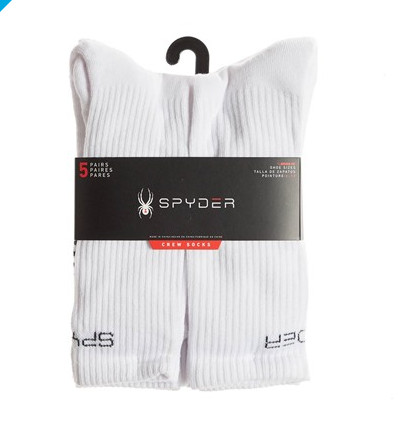 МУЖСКИЕ НОСКИ SPYDER CREW В ПОЛОСКУ 5 ПАР РАЗМЕРЫ ОБУВИ 6-12 - БЕЛЫЙ 5490₽