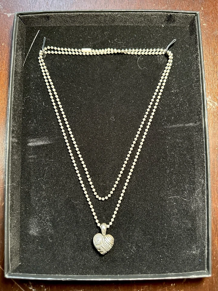 "Collar de plata de ley 925 corazones de Lagos corazón de Filadelfia 34""" Foto 2 de 4