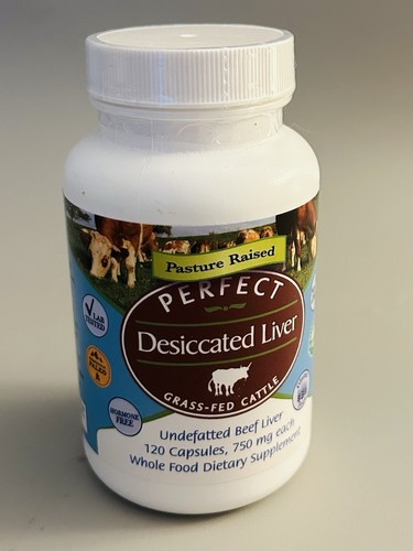 Perfect Supplements ausgetrocknete Rinderleber 100% Gras gefüttert Kuh - 120 Kapseln