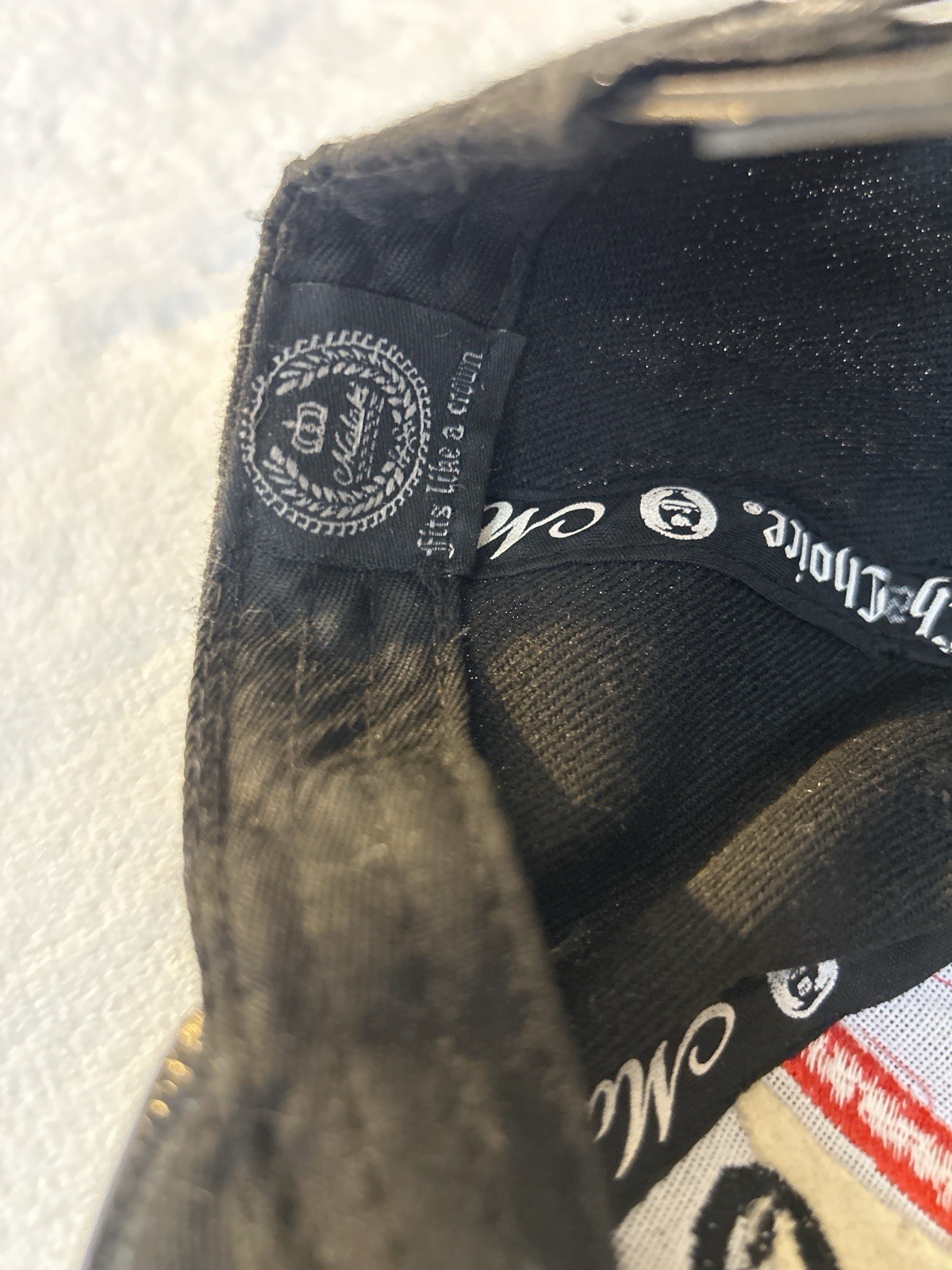 Chicago Script Snapback Hat Black Red Flat Brim A… - image 2