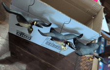 3 Vintage Folk Art Canada Geese Ornament Hang...