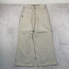 Vintage JNCO SUPER TWILL PANTS Men 31x32 Beige Wide Leg Baggy USA Made 90s NWOT