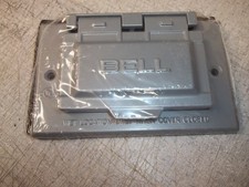 BELL 5101-0 WEATHERPROOF GFI RECEPTACLE COVER, HORIZONTAL, GRAY, ALUMINUM