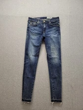 AG Adriano Goldschmied Women Jean 27 Blue Denim Ankle Skinny Mid Rise Dark Wash