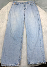 Vintage Levis Orange Tab 555 Made In USA (36x34) Tag Faded Light Blue Distressed