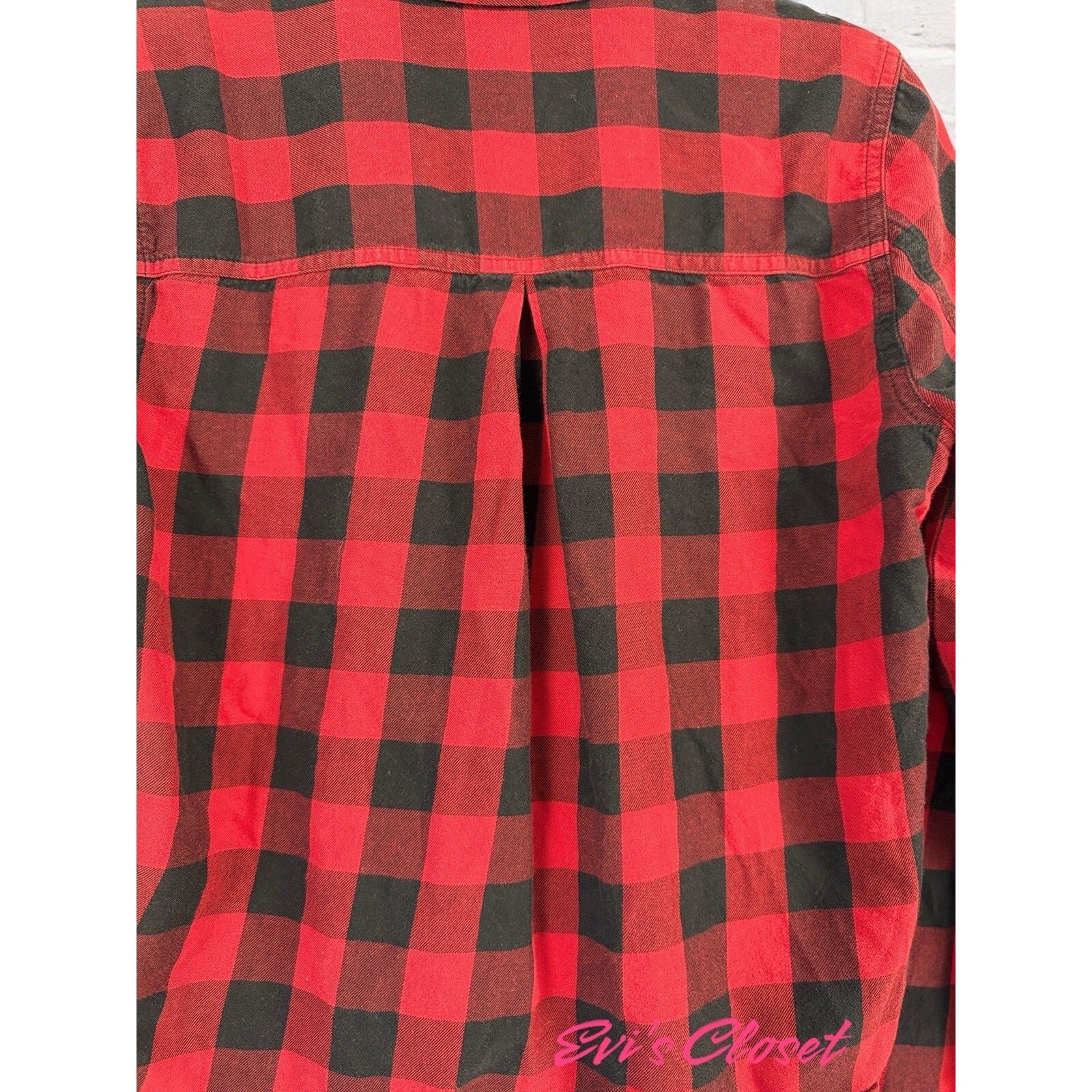 Madewell Flannel Tie-Front Shirt Collared Sasha Red Buffalo Check Women's Small