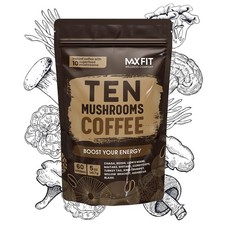 Mushroom Coffee Organic 60 Servings 10 Mushrooms Mixed With Gourmet Arabica...
