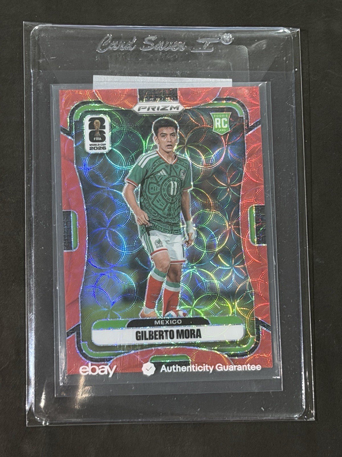 2026 Prizm FIFA World Cup Rookie Gilberto Mora RC Choice Red Jersey’s # 11/85 view 3