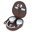 Portable Earphone Leather Case With Leather Wrist Strap For Apple AirPods Max