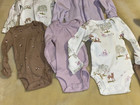 JC !WOW! Newborn Carter's 7 piece Purple Sleepers Bodysuits Pants Leggings Set — photo 5