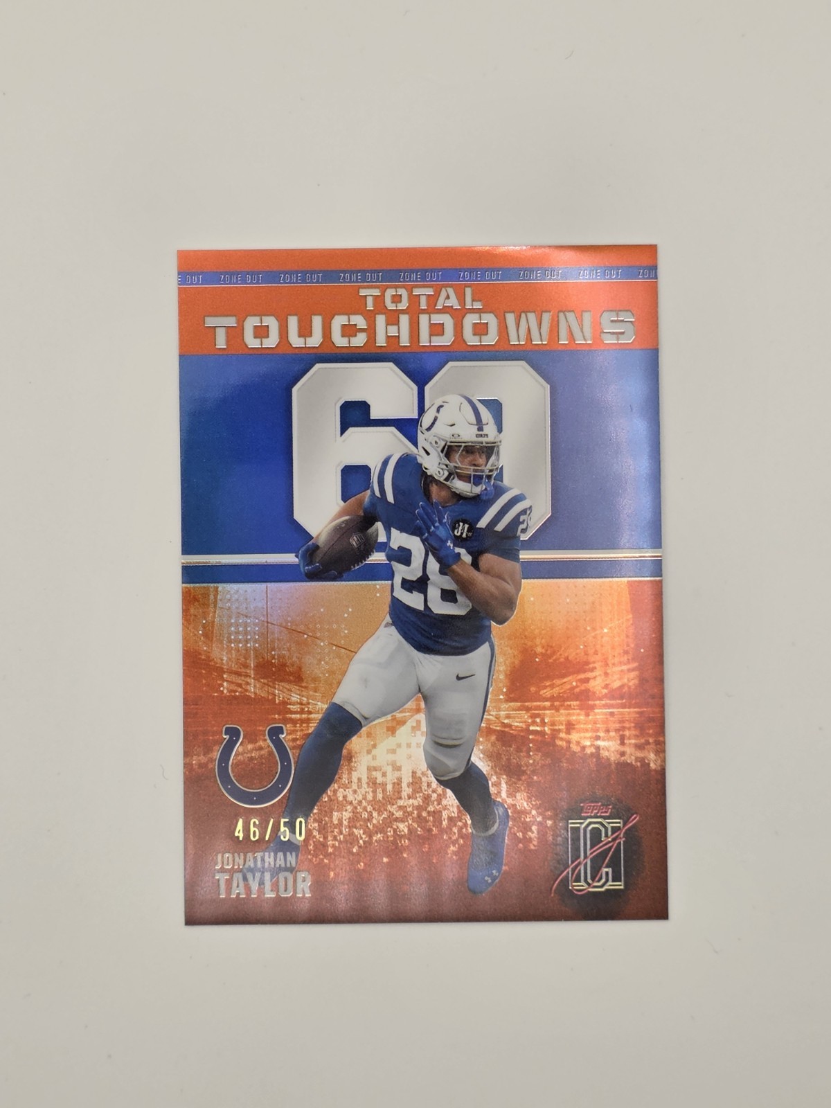 Topps Signature 2025 Jonathan Taylor Colts Total Touchdowns Orange Foil 46/50