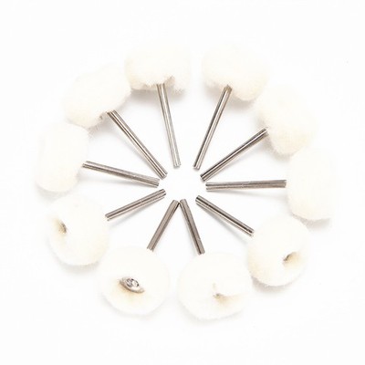 10Pcs Fine Wool 1/8'' Shank Soft Polishing Brush Buffing Wheel  Rotary Tool qq