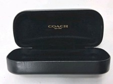Coach New York Black Leather Hard Clam Shell Eye Glasses Sunglasses CASE ONLY
