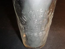 Circa 1889 John Graf Fine Weiss Beer Embossed Glass, Milwaukee, Wisconsin