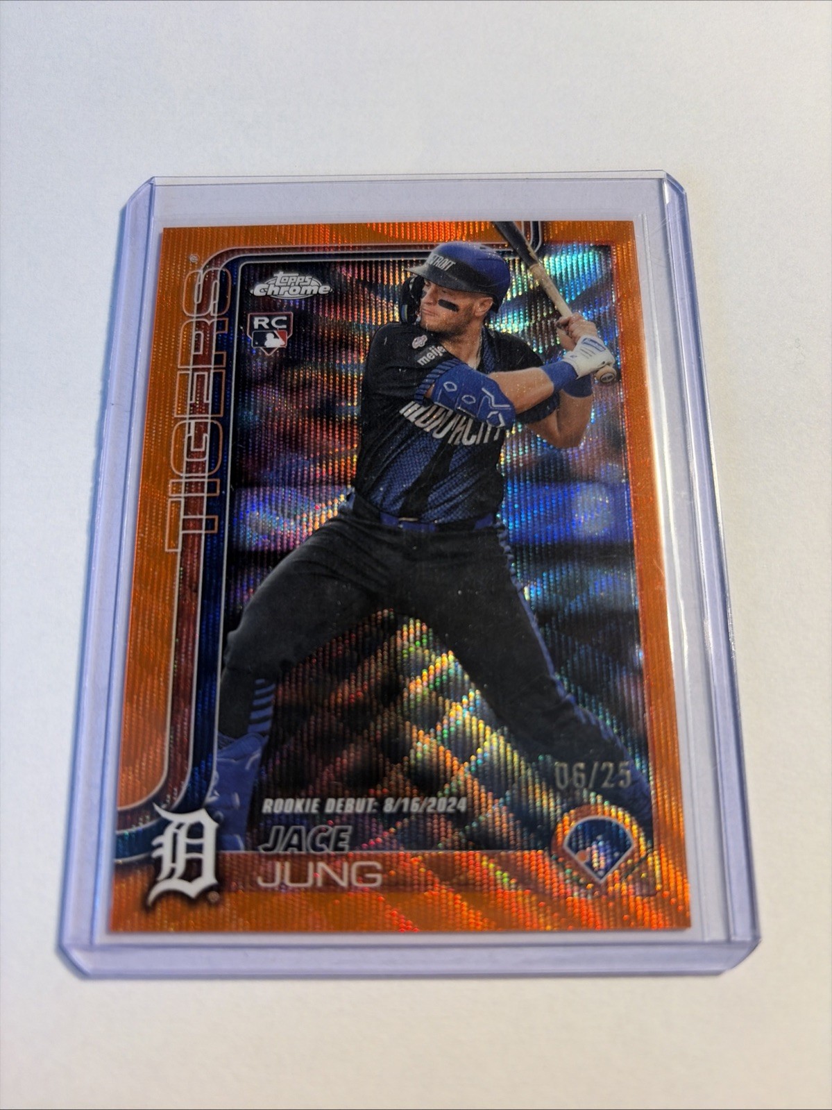 2025 Topps Chrome Update-Jace Jung #121 Orange Wave Refractor /25 (Rookie Debut)