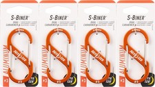 Nite Ize S-Biner Aluminum Dual Carabiner 3 - Orange 4-Pack