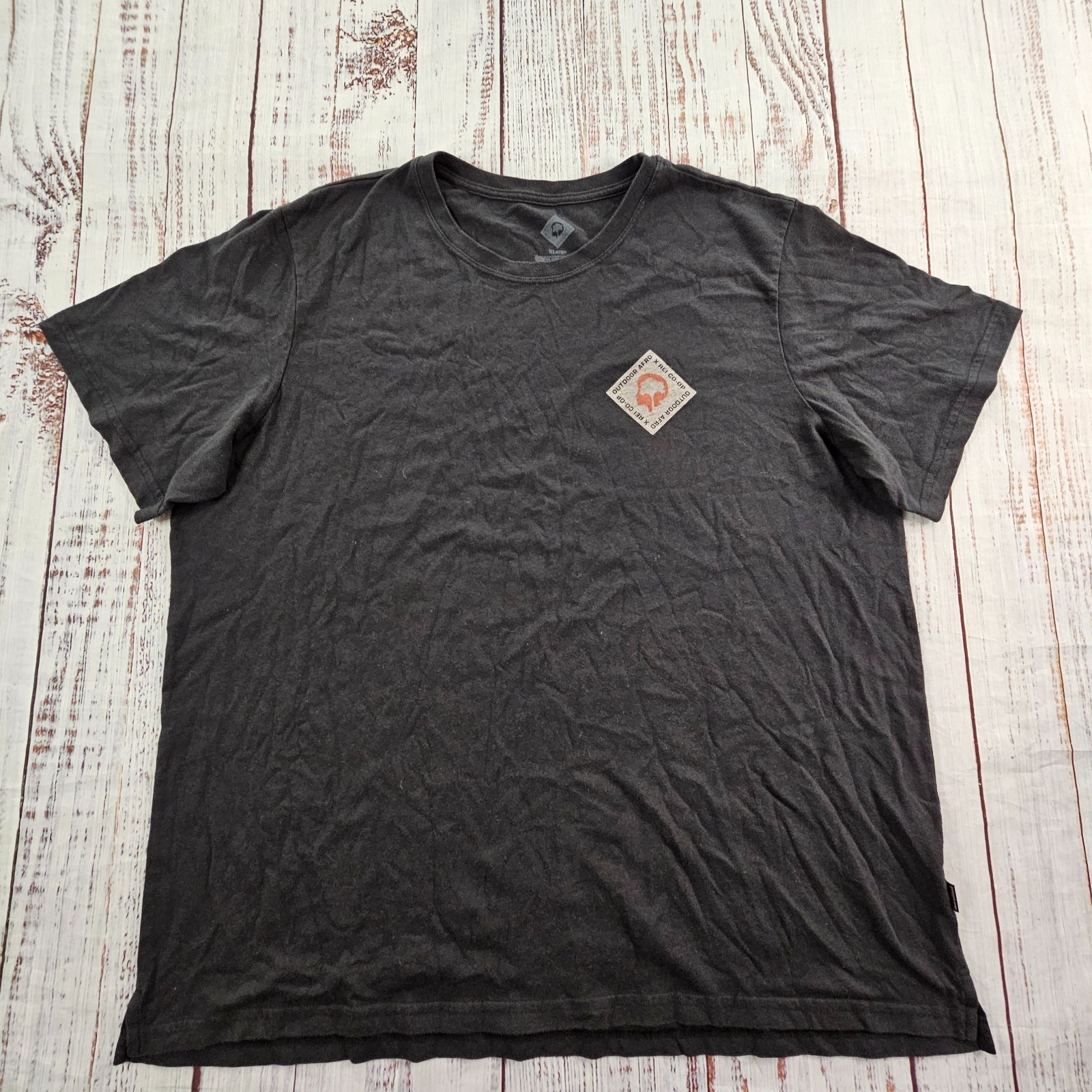 X REI CO-OP Outdoor Afro Black Short Sleeve Cotton Blend T-Shirt Men's XL