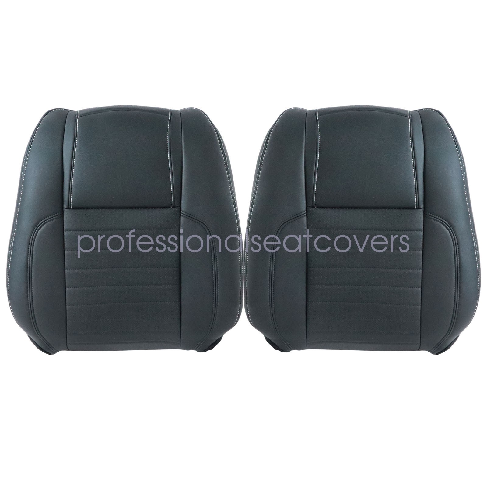 For 2010-2014 Ford Mustang Driver & Passenger Bottom & Top Leather Seat Cover