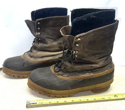 LaCrosse Iceman Leather Rubber Insulated Lined Winter Fishing Boots - Men's 12??