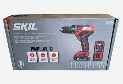SKIL PWR CORE 12 12V 1/2 IN Cordless Drill - Laser Level Charger Base SKIL Kit
