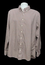 Ben Sherman Men's Long Sleeve Button Down Dress Shirt Red White Blue Plaid 17