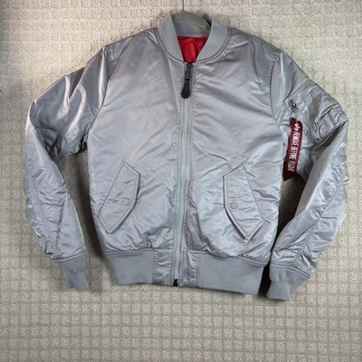 Alpha Industries MA-1 bomber jacket silver gray small
