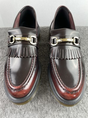 Dr. Martens Adrian Snaffle Leather Loafers Cherry Red Brush Men s 8 Women's 9