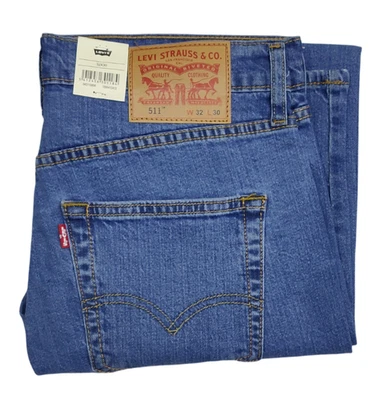 Levis 511 Slim Fit Jeans Stretch Men Blue Denim 30 32 33 34 36 38 Sizes New - Image 1 of 4