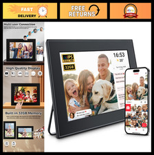 10.1" WiFi Digital Photo Frame 32GB, Touch Screen, Auto-Rotation, Share Moments