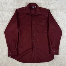 IBEX Wool Button Down Flannel Long Sleeve Shirt Size Large