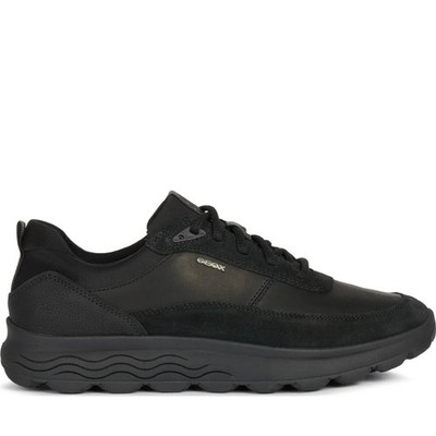 Geox Spherica Men's Black Leather Fashion Sneakers Casual U16BYE08522C9997