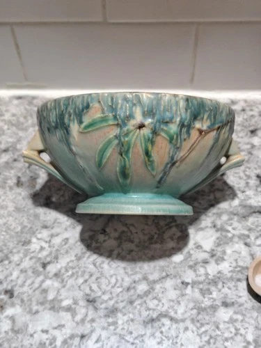 1936 Roseville Pottery Moss Console Bowl