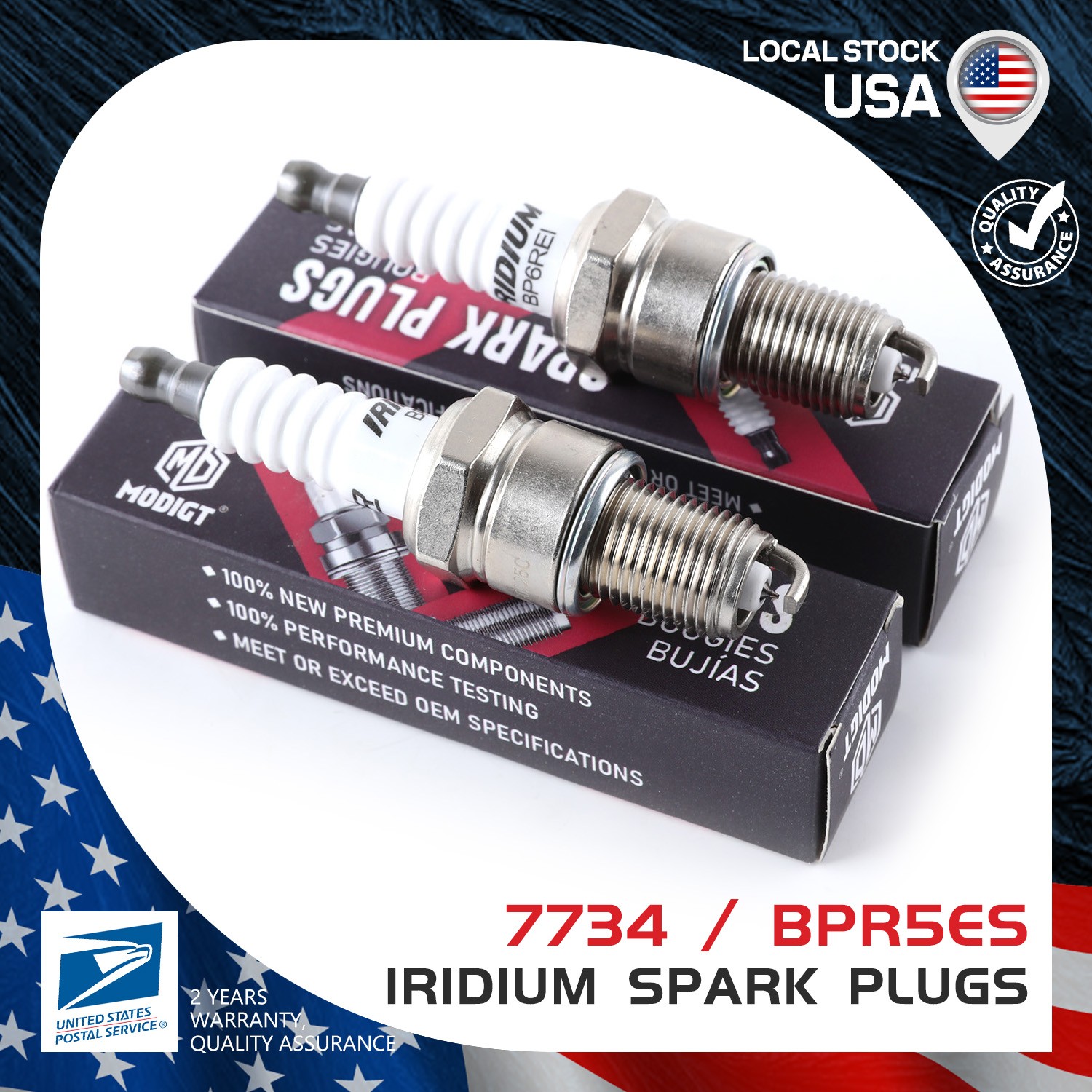For NGK BPR5ES 7734 2PCS Iridium Spark Plugs For Denso 5305/IW16 OE Replacement