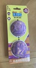 Chew King Fetch Balls PB&J Infused  Pack Of 2, Durable, Purple/yellow Marbled