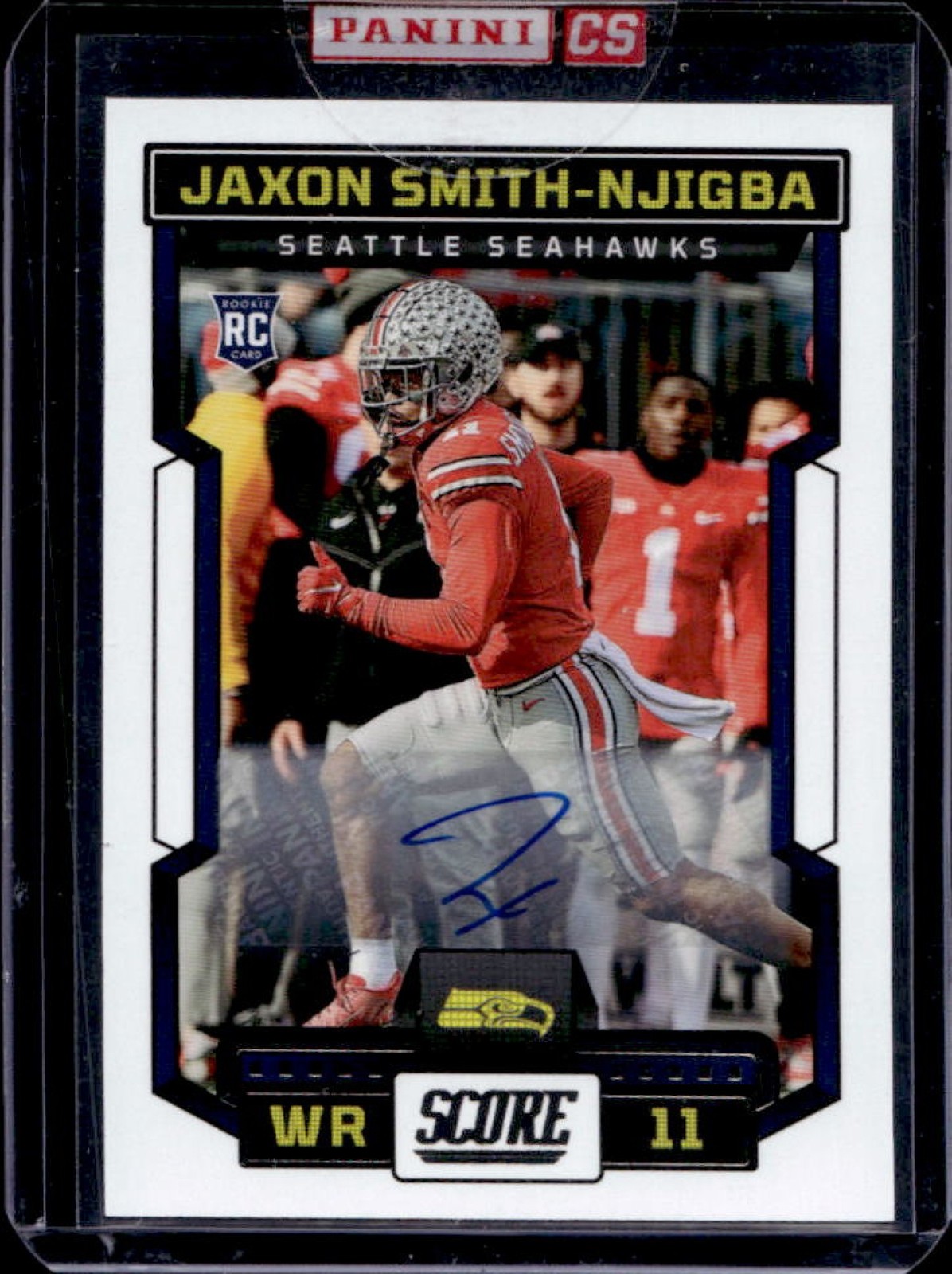 2023 Panini Score Jaxon Smith-Njigba Signatures RC Rookie Auto #348 Seahawks