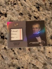 JAMES K POLK AUTHENTIC HANDWRITTEN RELIC CARD PIECES OF THE PAST 