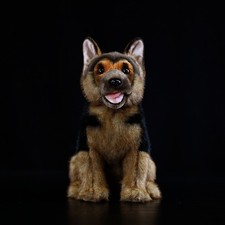 28cm Realistic German Shepherd Plush Dog Stuffed Animal Toy Lifelike Puppy