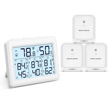 Indoor Outdoor Thermometer Wireless, Digital Temperature Humidity Meter, Indo...