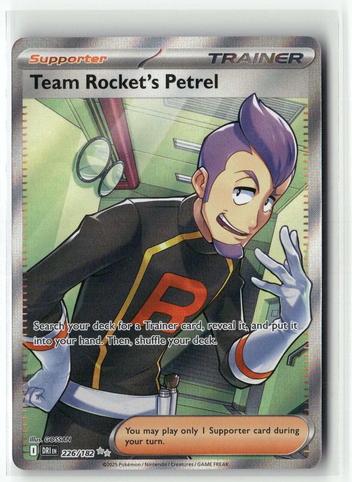 Team Rocket's Petrel 226/182 Ultra Rare Destined Rivals Pokemon Holo NM