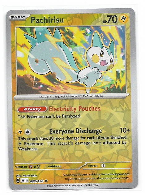 Pachirisu 68/198 2023 Scarlet & Violet Base Reverse Holo Common