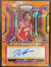 Josh Christopher 2021-22 Panini Prizm Rookie Penmanship Orange Ice Auto RC