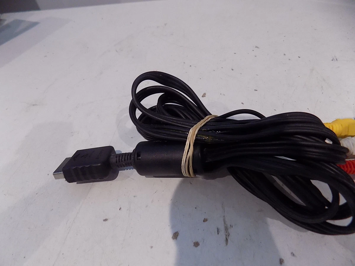 Cable AV TV oficial Sony PlayStation 1, 2, 3 con adaptador SCART negro funcionando