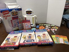 Playskool Alphie II Robot Toy 1993 With Box Cards Activity Sets Food World Body