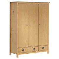 Kleiderschrank 3-TüRig Hill 127X50X170 Cm Massivholz Kiefer