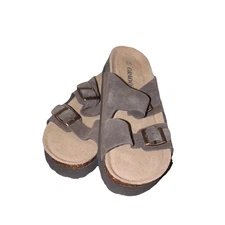 New Orado Platform Suede Sandals Soft Cork Footbed Boho Shoes Womens 12 43 Beach