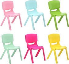 Jolitac 6PCS Colorful Stackable Chair Children School Chairs Plastic Kids